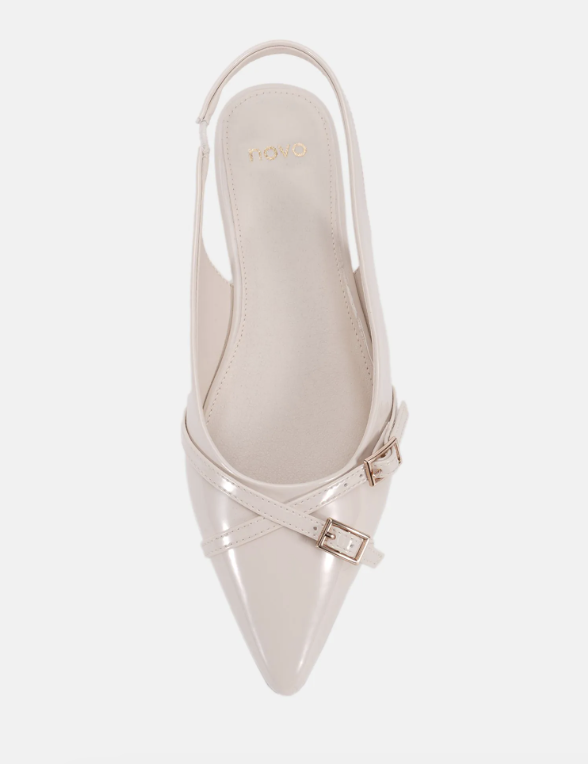 CORDOVA CREAM PATENT BALLET FLATS